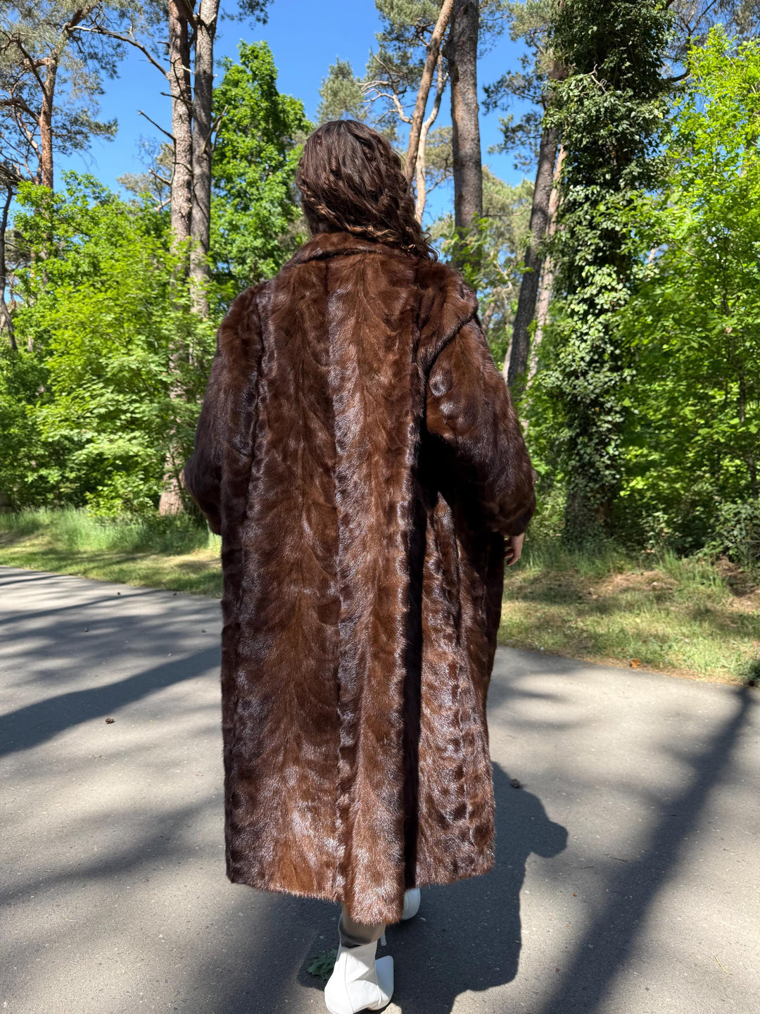 Pastel Mink Fur Coat Full Length, Light Brown Color, Full Mink Pieces, XXL Size, High-Quality Fur, Genuine Mink Coat, Luxury Womens Fur Coat