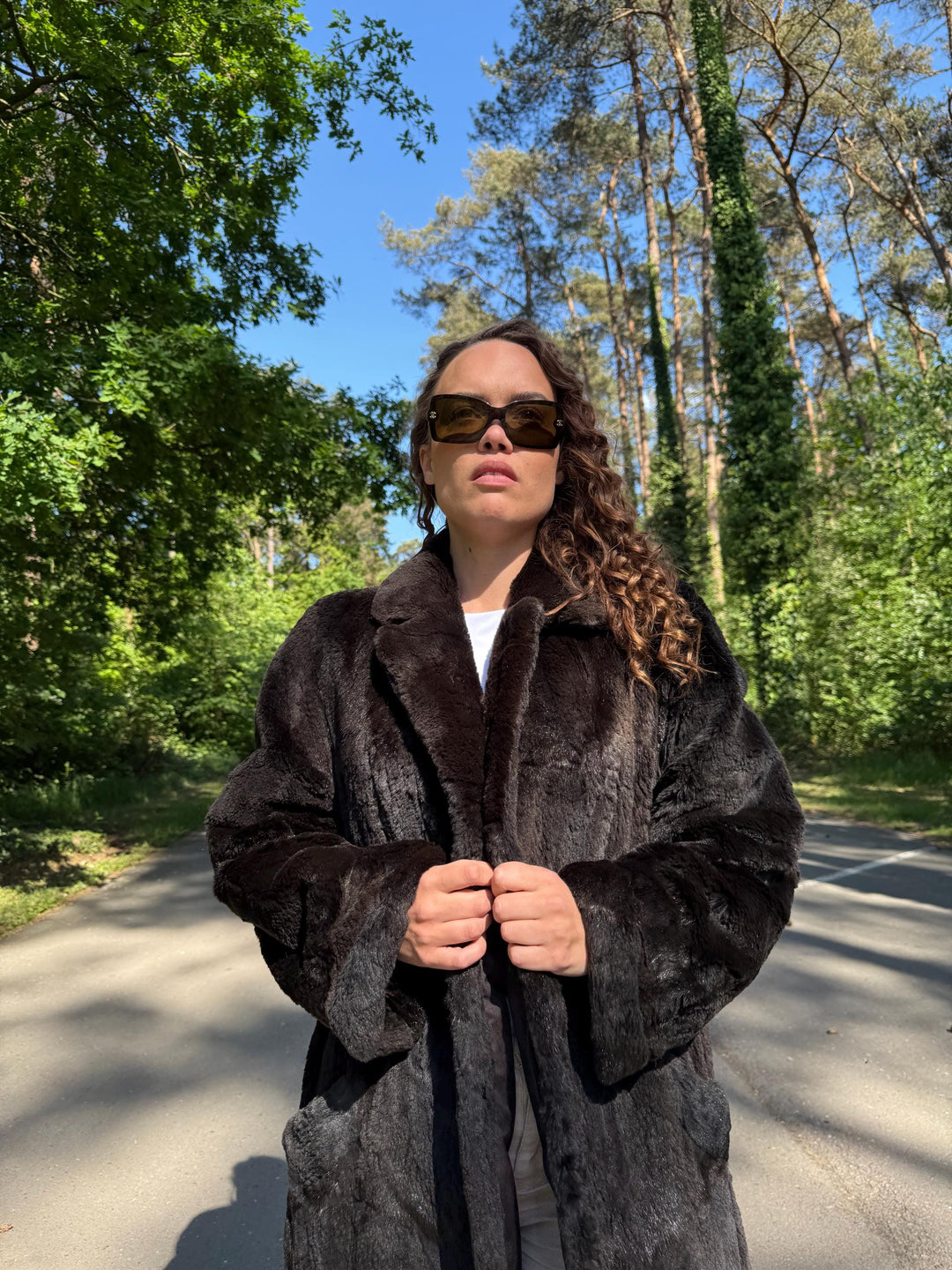 Sheared real Fur Coat, Large Size, Natural Brown Color, Thick  Fur Coat, Long Elegant Fur Coat, Real Beaver Fur, Vintage Fur Coat