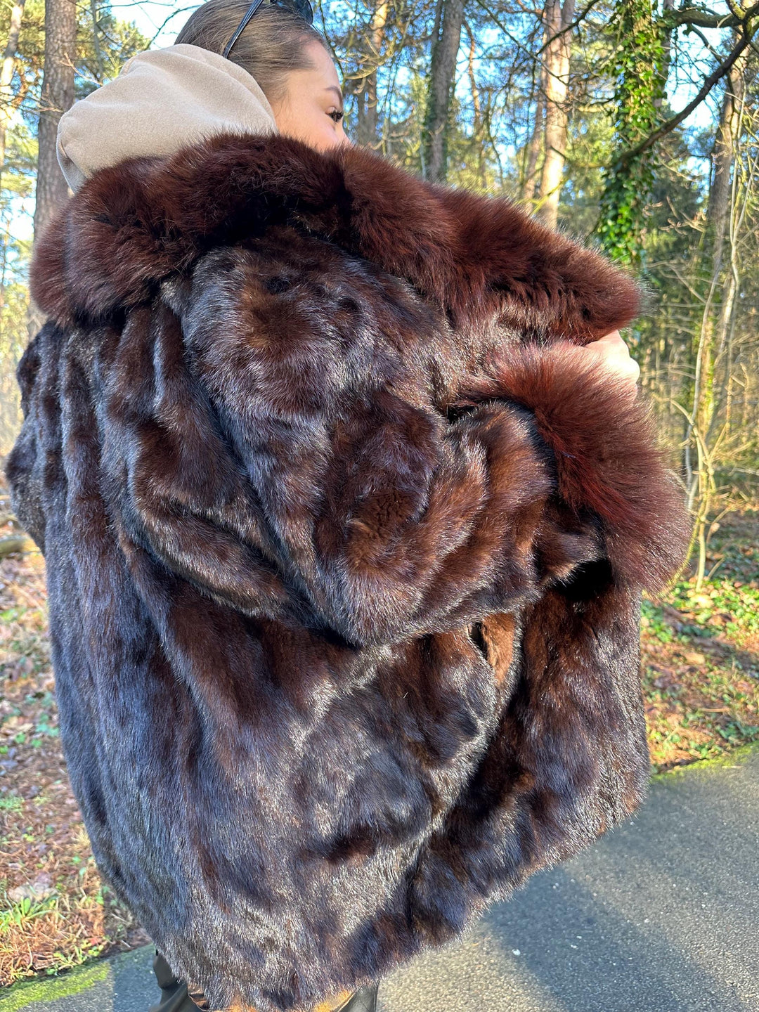 OUTLET Natural Brown Mink Jacket, Large Size Mink Jacket, vintage mink fur jacket, real mink fur, warm fur jacket, real fur, womens fur