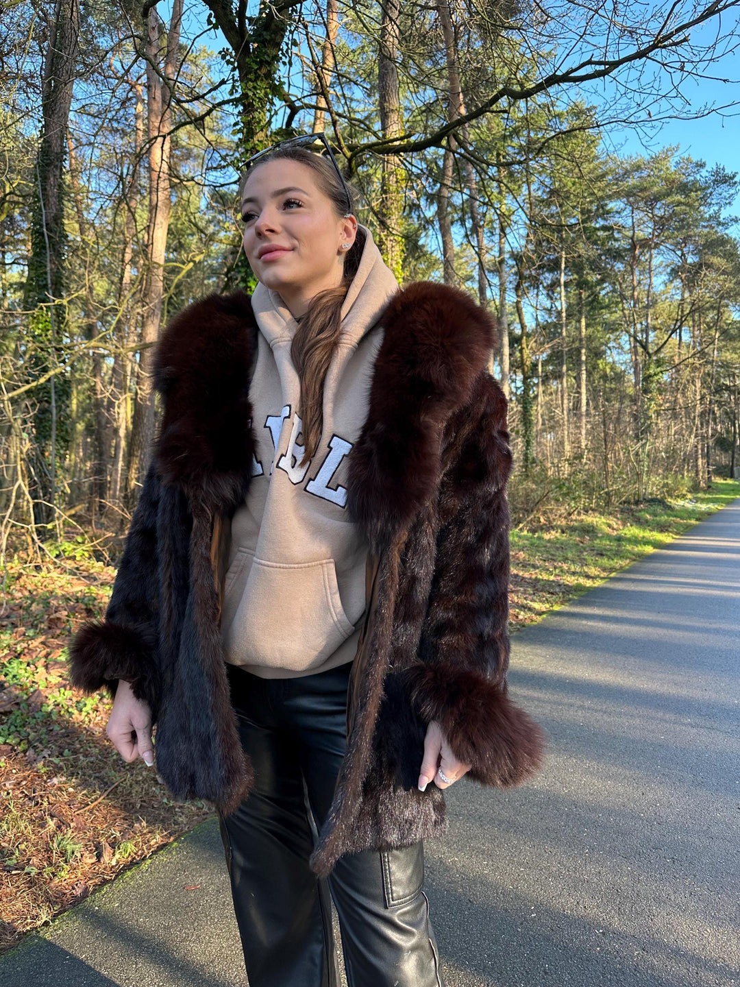 OUTLET Natural Brown Mink Jacket, Large Size Mink Jacket, vintage mink fur jacket, real mink fur, warm fur jacket, real fur, womens fur