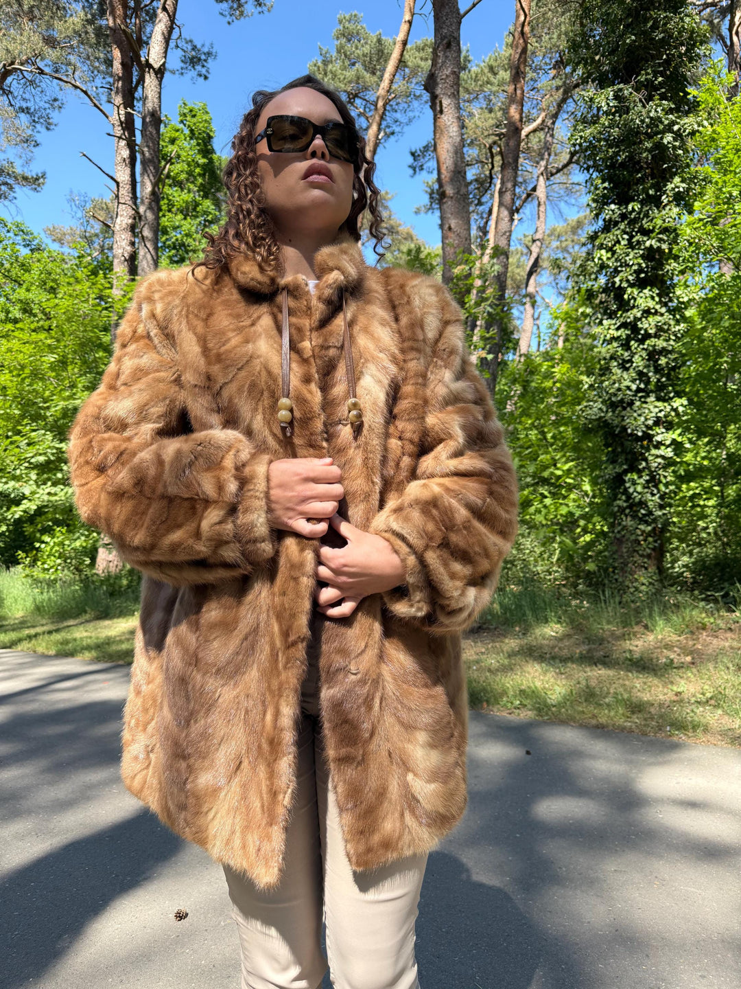 Brown Pastel Mink Fur Jacket, 3XL Size, Soft and Thick Mink Fur, Luxurious and Elegant Outerwear, Genuine Mink Fur, Classic Fashion Style