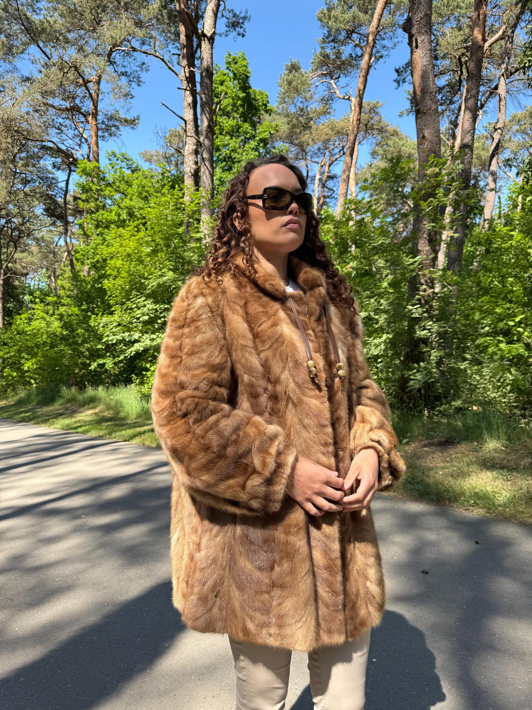Brown Pastel Mink Fur Jacket, 3XL Size, Soft and Thick Mink Fur, Luxurious and Elegant Outerwear, Genuine Mink Fur, Classic Fashion Style