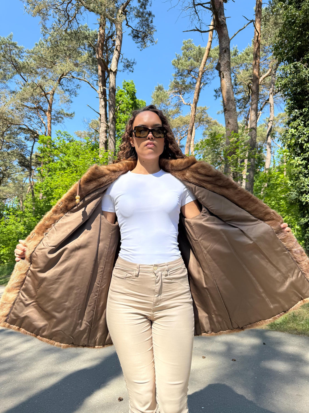 Brown Pastel Mink Fur Jacket, 3XL Size, Soft and Thick Mink Fur, Luxurious and Elegant Outerwear, Genuine Mink Fur, Classic Fashion Style