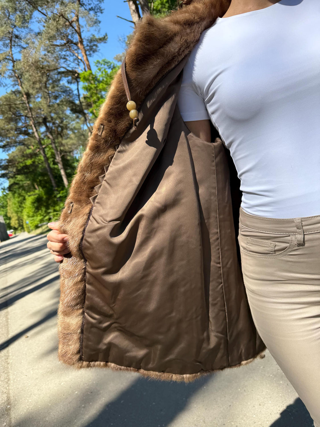 Brown Pastel Mink Fur Jacket, 3XL Size, Soft and Thick Mink Fur, Luxurious and Elegant Outerwear, Genuine Mink Fur, Classic Fashion Style