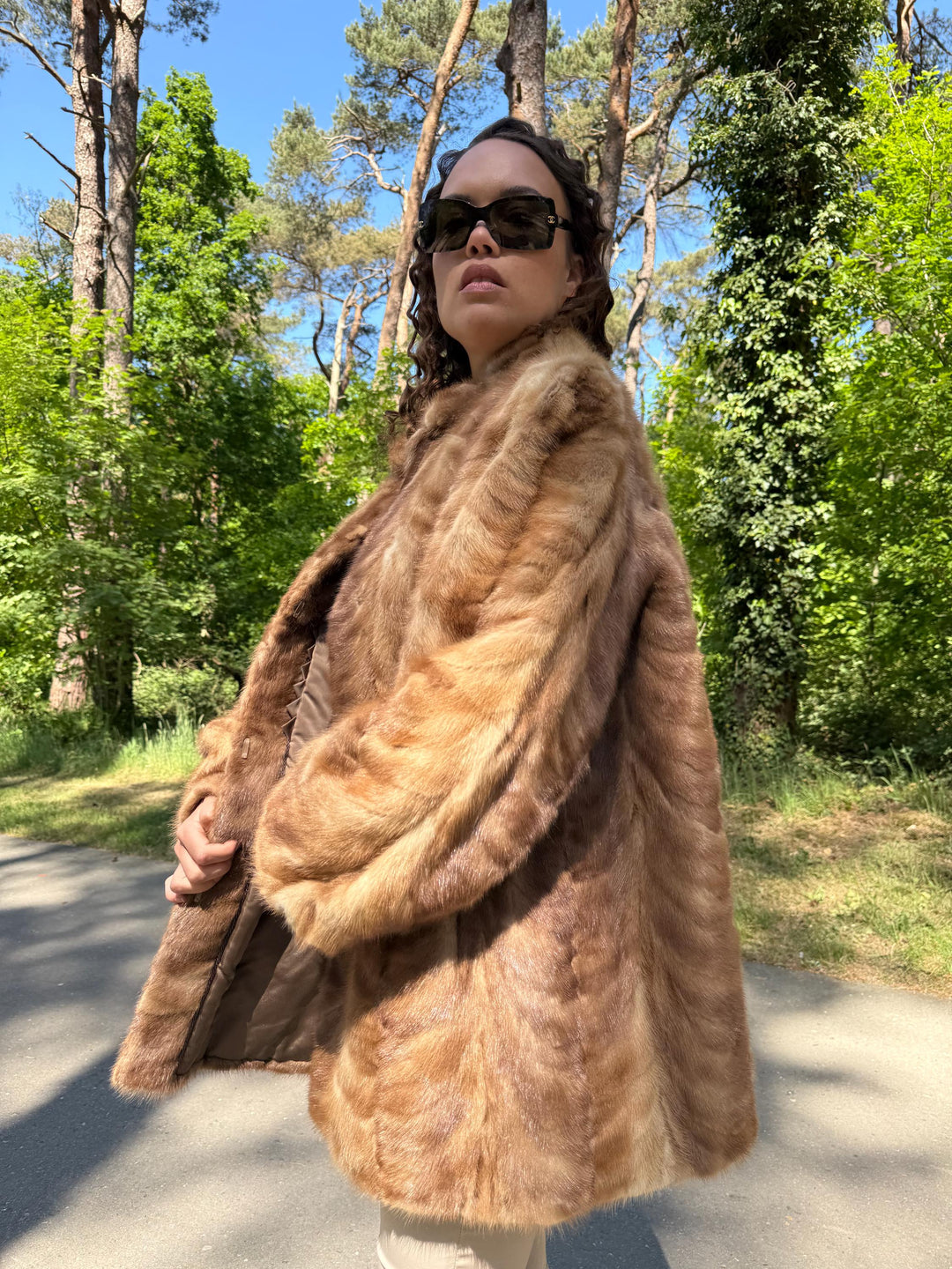 Brown Pastel Mink Fur Jacket, 3XL Size, Soft and Thick Mink Fur, Luxurious and Elegant Outerwear, Genuine Mink Fur, Classic Fashion Style