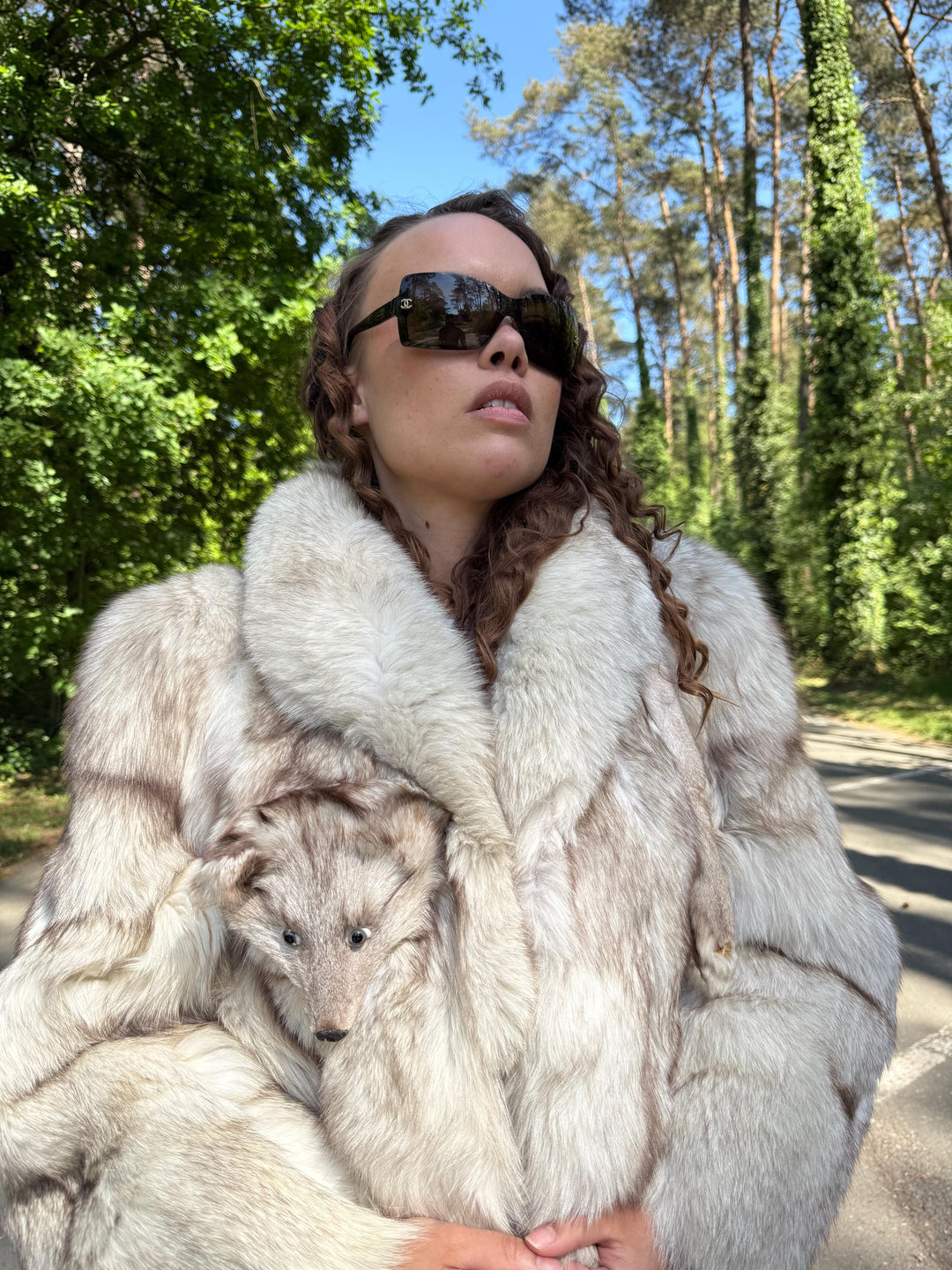 Medium Nordic Fox Fur Coat, Real Blue Fox Fur, Soft and Fluffy Texture, As Good As New Condition, Cozy Feel, Classic Rare Vintage Fur Coat