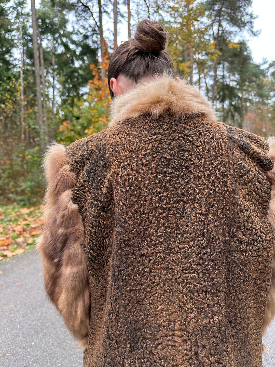 Astrakhan Fur Jacket combined with Real sable fur, Sable jacket, fur jacket, real fur coat, vintage fur coat, fur coats women