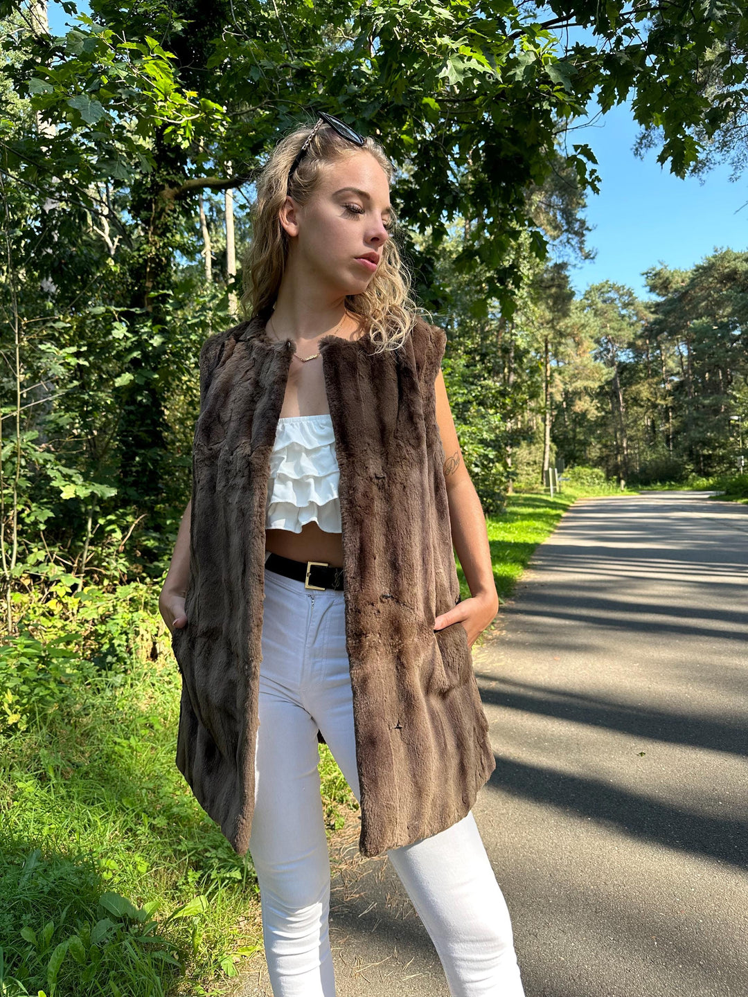 Light Brown Sheared Mink Fur Vest, Medium Size, Women's Luxury Mink Vest, Soft and Thick Genuine Mink Fur, Elegant and Stylish Outerwear