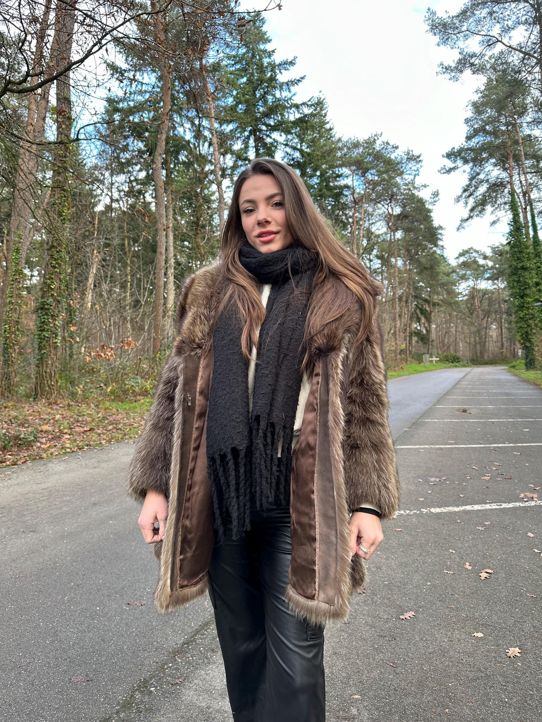 Raccoon Fur Coat, M/L Size, Light Brown Color, Real Soft Raccoon Fur, Vintage Classic Style, Elegant and Luxury Warm Fur Coat for Women