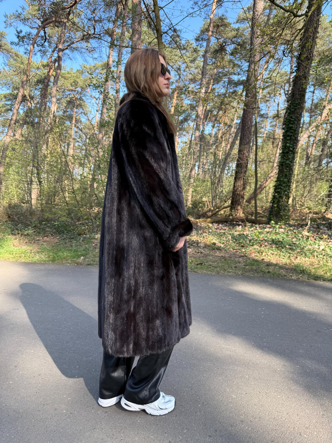 Superb Ranched Saga Mink Fur Coat, L/XL Size, Premium High Quality Fur, Luxury Women's Fur Coat, Natural Brown Fur, Soft and Thick Mink Fur