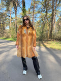 Unisex Red Fox Fur Jacket with Leather, M Size, Rare Find Fox Jacket, Soft Cotton Lining, Eye-Catching Design, Luxury Women's Jacket, Soft