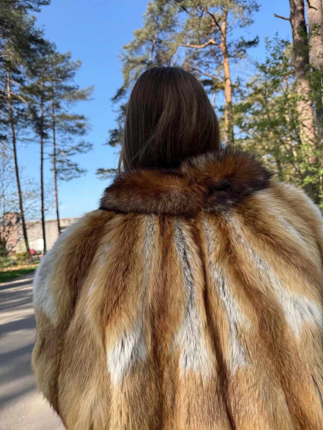 Rare Red Fox Fur Jacket with Golden Lining, Medium Size, Real Fox Fur, Soft and Luxurious, Vintage Style Women's Outerwear, Red Fox Fur Coat