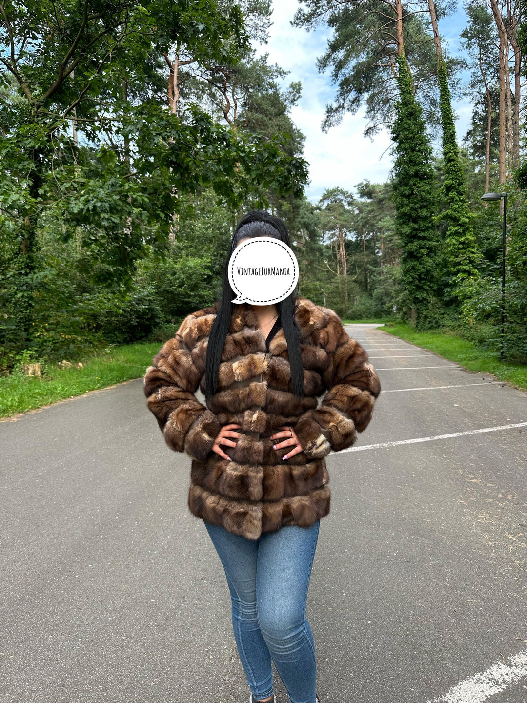 Handmade Sable Fur Jacket - Medium Size, Crafted with Premium Sable Head Fur Pieces for a Unique and Luxurious Fashion Statement, Sable Fur