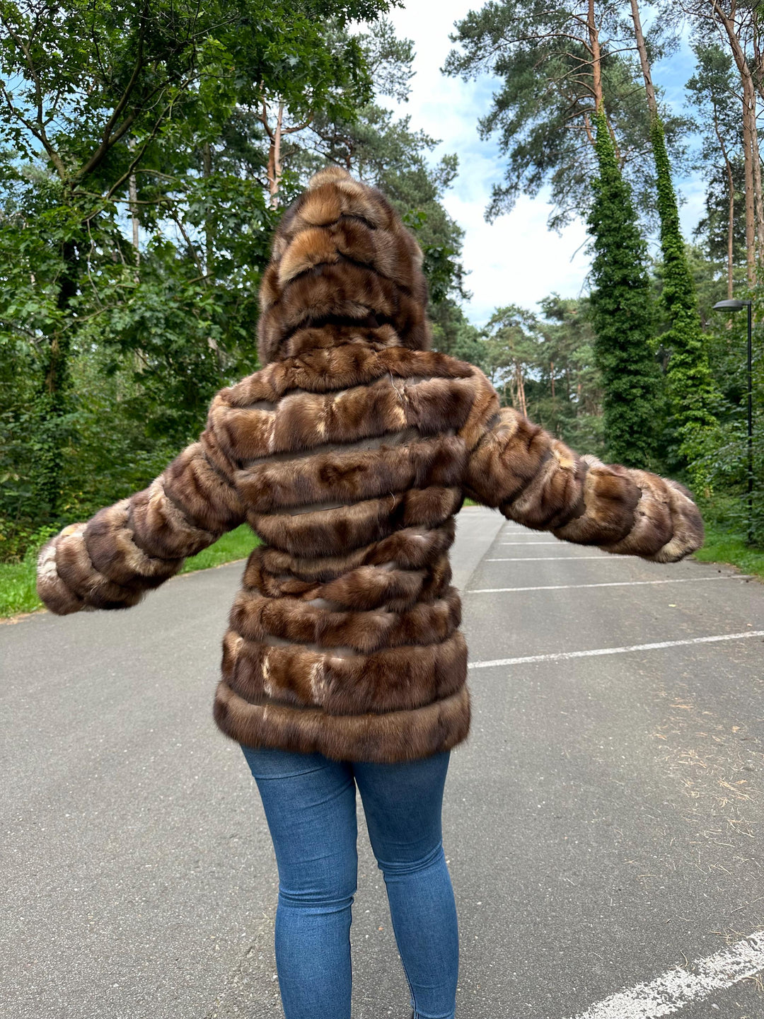 Handmade Sable Fur Jacket - Medium Size, Crafted with Premium Sable Head Fur Pieces for a Unique and Luxurious Fashion Statement, Sable Fur