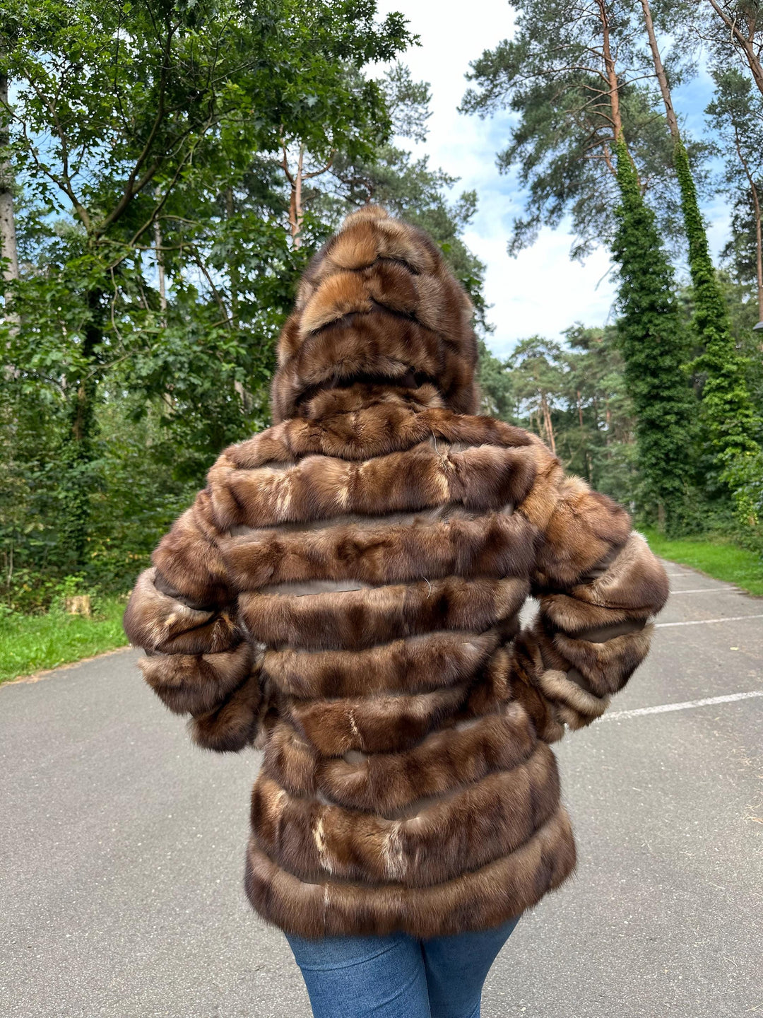 Handmade Sable Fur Jacket - Medium Size, Crafted with Premium Sable Head Fur Pieces for a Unique and Luxurious Fashion Statement, Sable Fur