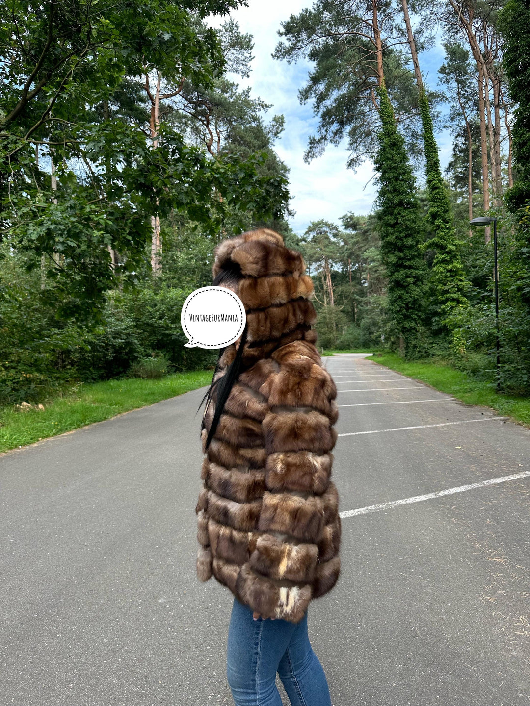Handmade Sable Fur Jacket - Medium Size, Crafted with Premium Sable Head Fur Pieces for a Unique and Luxurious Fashion Statement, Sable Fur