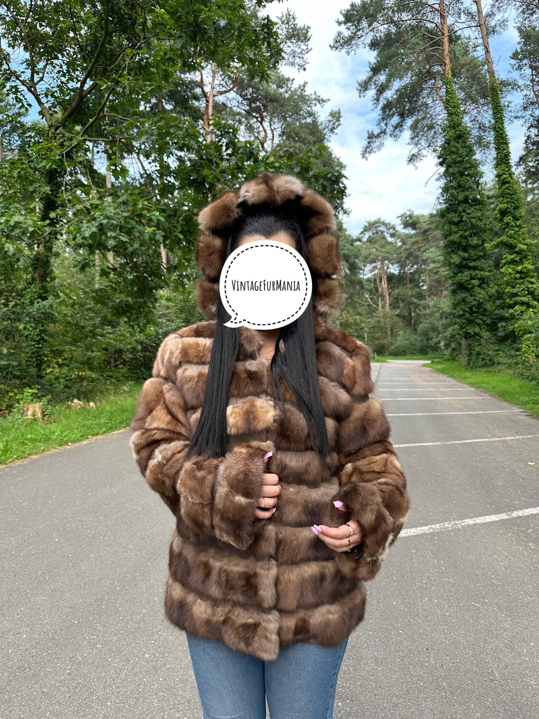 Handmade Sable Fur Jacket - Medium Size, Crafted with Premium Sable Head Fur Pieces for a Unique and Luxurious Fashion Statement, Sable Fur