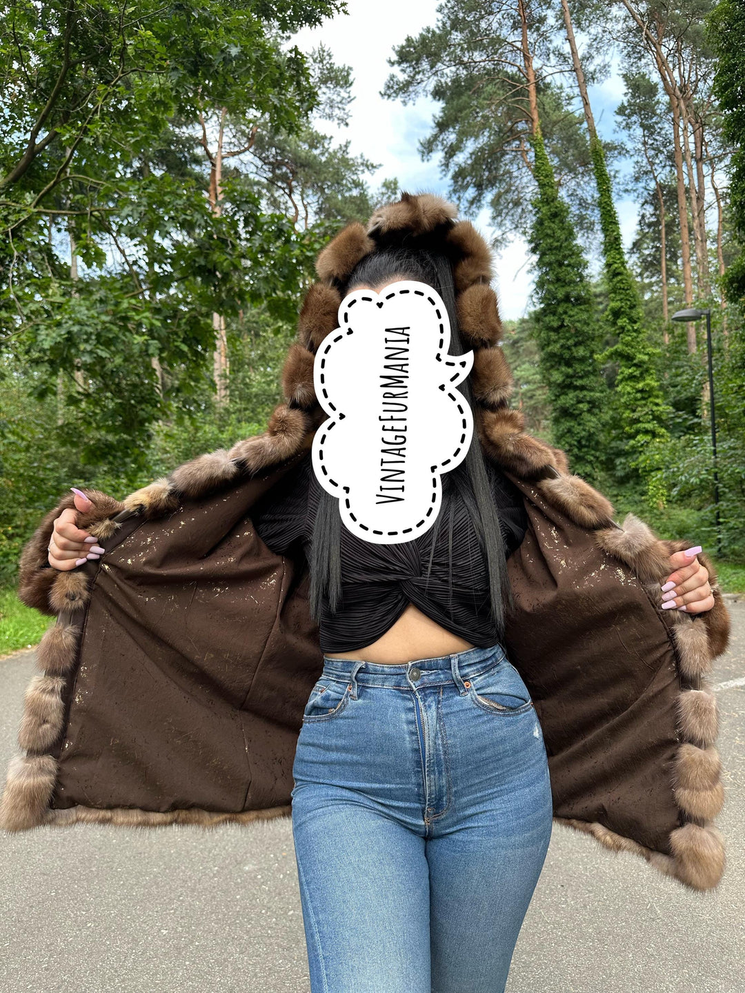 Handmade Sable Fur Jacket - Medium Size, Crafted with Premium Sable Head Fur Pieces for a Unique and Luxurious Fashion Statement, Sable Fur