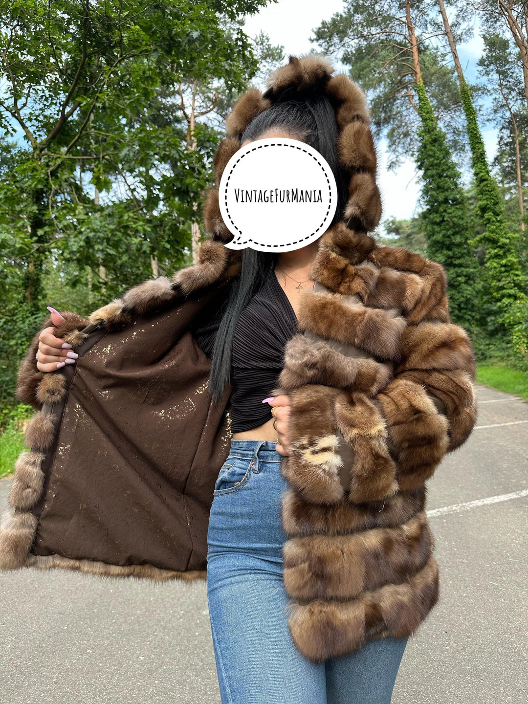 Handmade Sable Fur Jacket - Medium Size, Crafted with Premium Sable Head Fur Pieces for a Unique and Luxurious Fashion Statement, Sable Fur