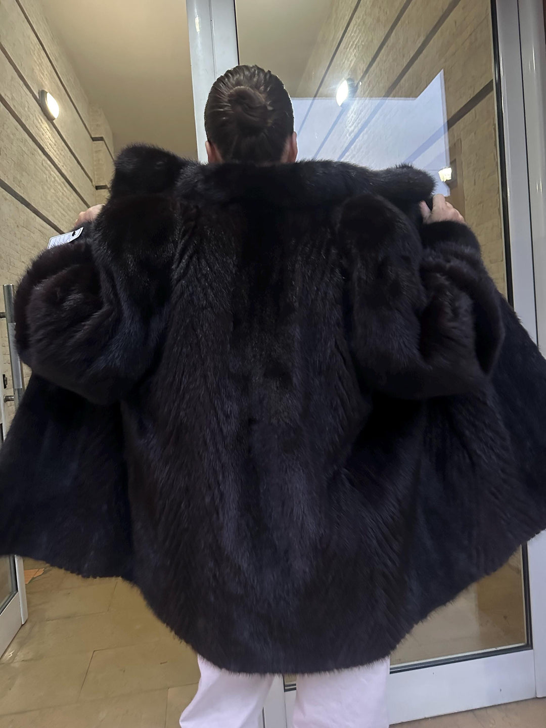 Mink Jacket in Dark Brown Color, Large Size, Real Mink Fur, Warm and Soft Fur Jacket, Classic Vintage Style, Elegant Women's Outerwear, Mink
