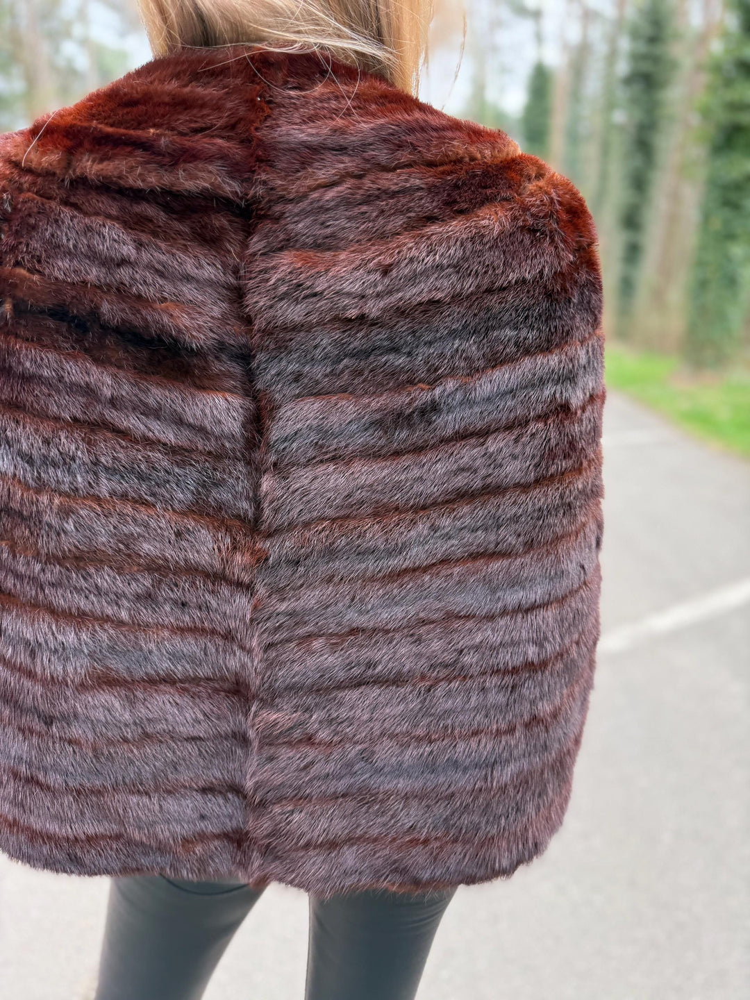 One Size Over the Shoulder Mink Fur Stole, Brown Mink, Thick and Soft Mink Fur Cape, Outlet Price, Perfect Shiny Fur, Classic Vintage Style