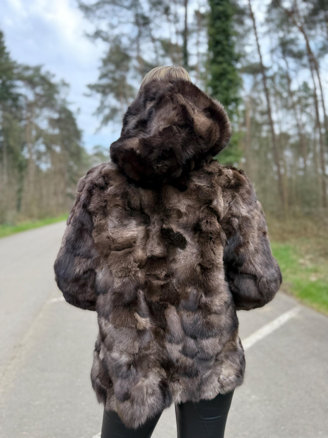 Sable Fur Jacket with Hoodie, Medium M/L Size, Brand New Never Used, Rich Expensive Fur Coat, Sable Fur for Women, Premium Fur, Custom Made