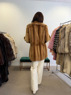 Mink Fur Jacket, Whiskey Sheared, Size M