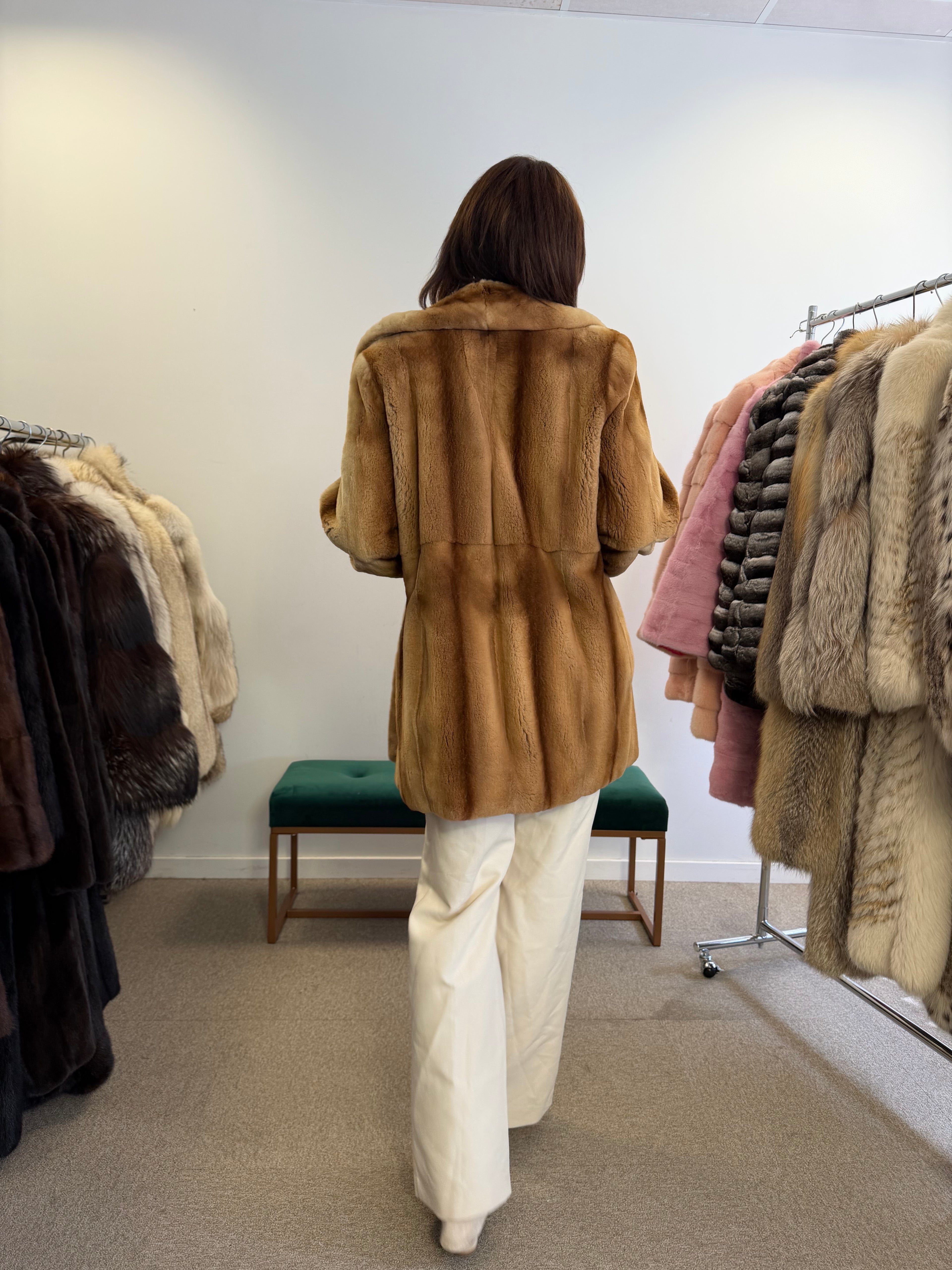 Mink Fur Jacket, Whiskey Sheared, Size M