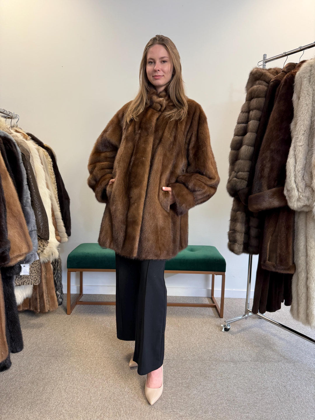 Saga Mink Fur Coat, XXL Size, Vintage Fur Coat, Mink Coat, Pastel Mink Coat, Real Fur Coat, Women's Fur Coat, Mink Fur, Thick Mink Fur Coat