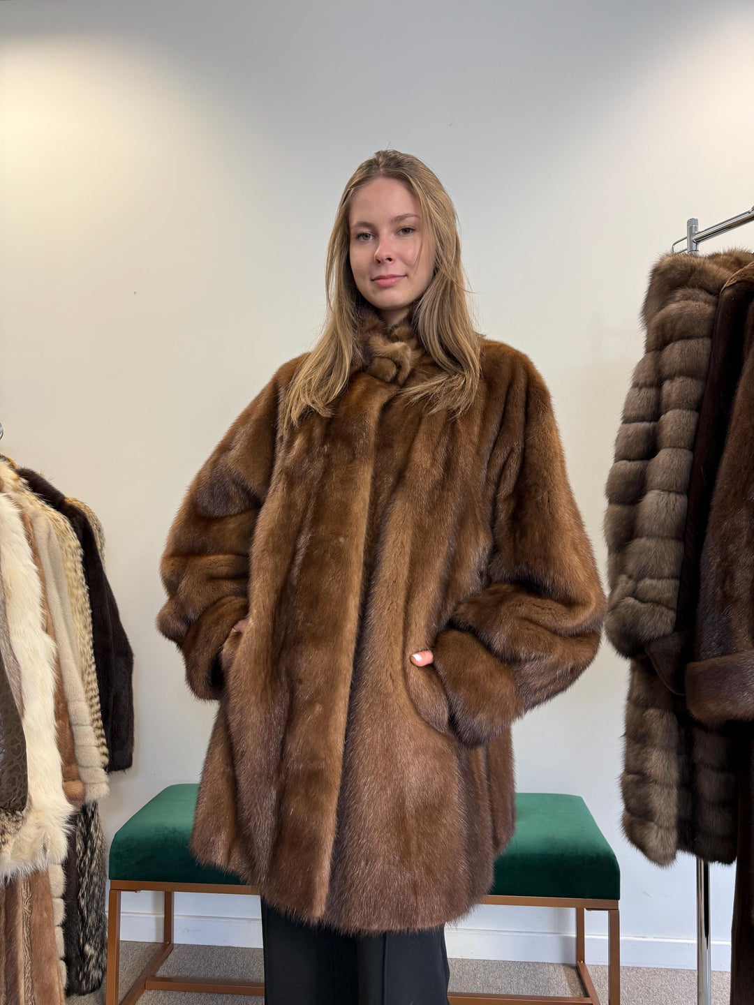 Saga Mink Fur Coat, XXL Size, Vintage Fur Coat, Mink Coat, Pastel Mink Coat, Real Fur Coat, Women's Fur Coat, Mink Fur, Thick Mink Fur Coat
