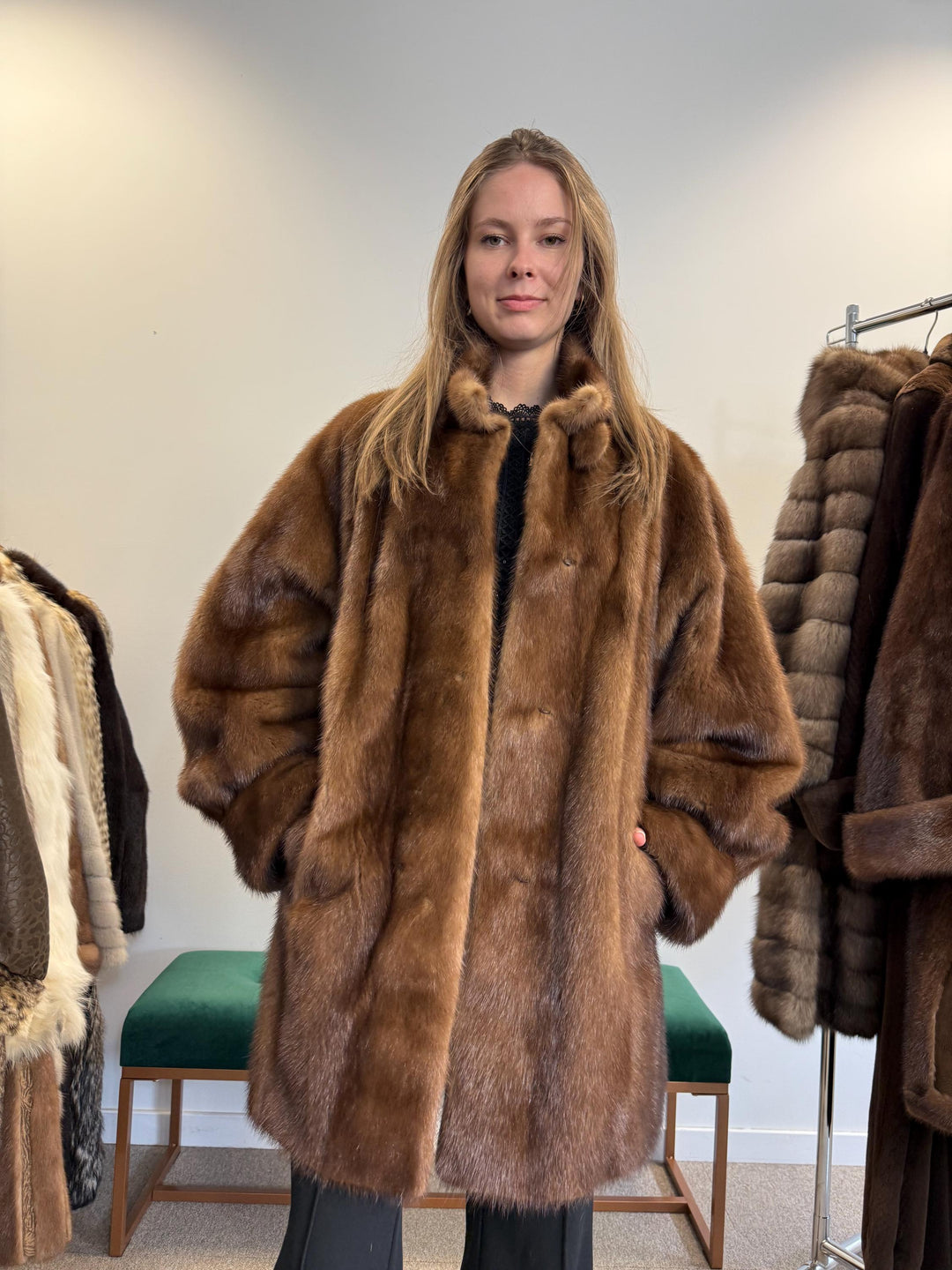 Saga Mink Fur Coat, XXL Size, Vintage Fur Coat, Mink Coat, Pastel Mink Coat, Real Fur Coat, Women's Fur Coat, Mink Fur, Thick Mink Fur Coat