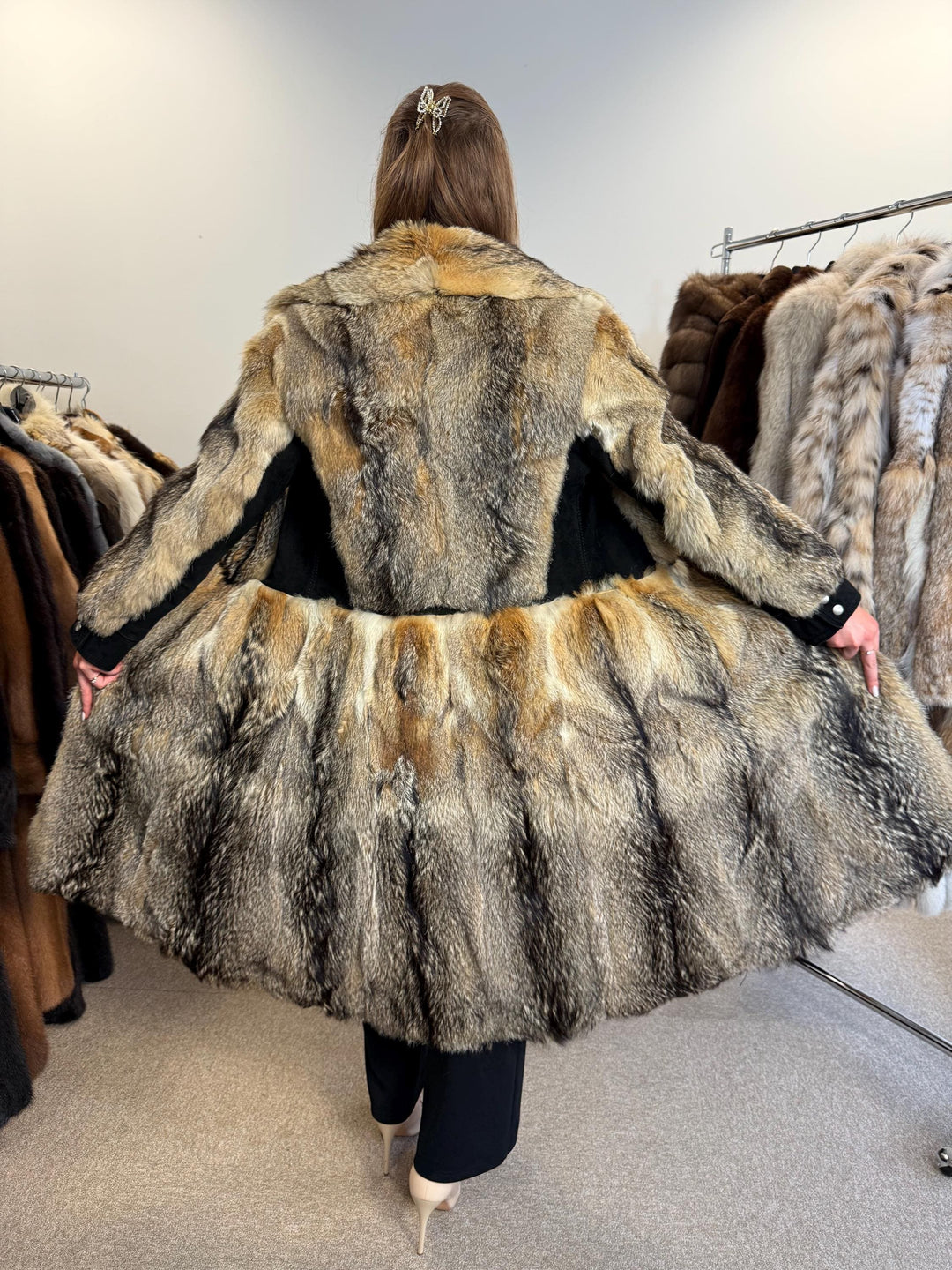 Coyote Fur Coat, Small Size, Real Fur Coat, Women's Fur Coat, Real Coyote Fur, Coyote Coat, Vintage Fur Coat, Women's Vintage Coat, Coyote