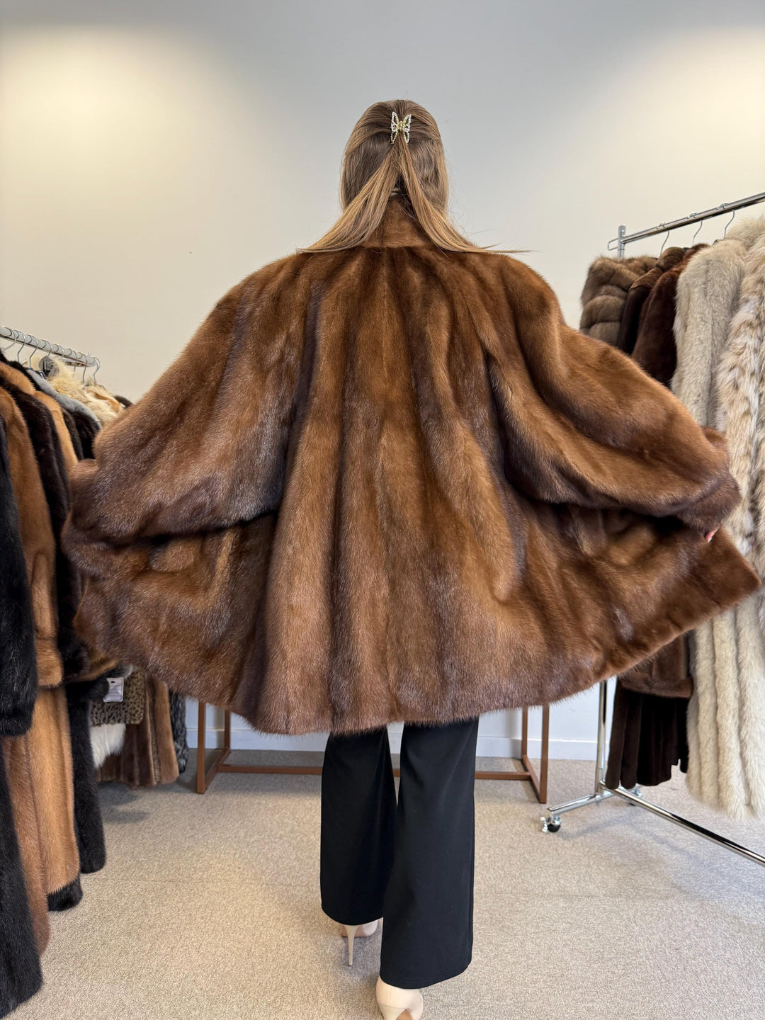 Saga Mink Fur Coat, XXL Size, Vintage Fur Coat, Mink Coat, Pastel Mink Coat, Real Fur Coat, Women's Fur Coat, Mink Fur, Thick Mink Fur Coat