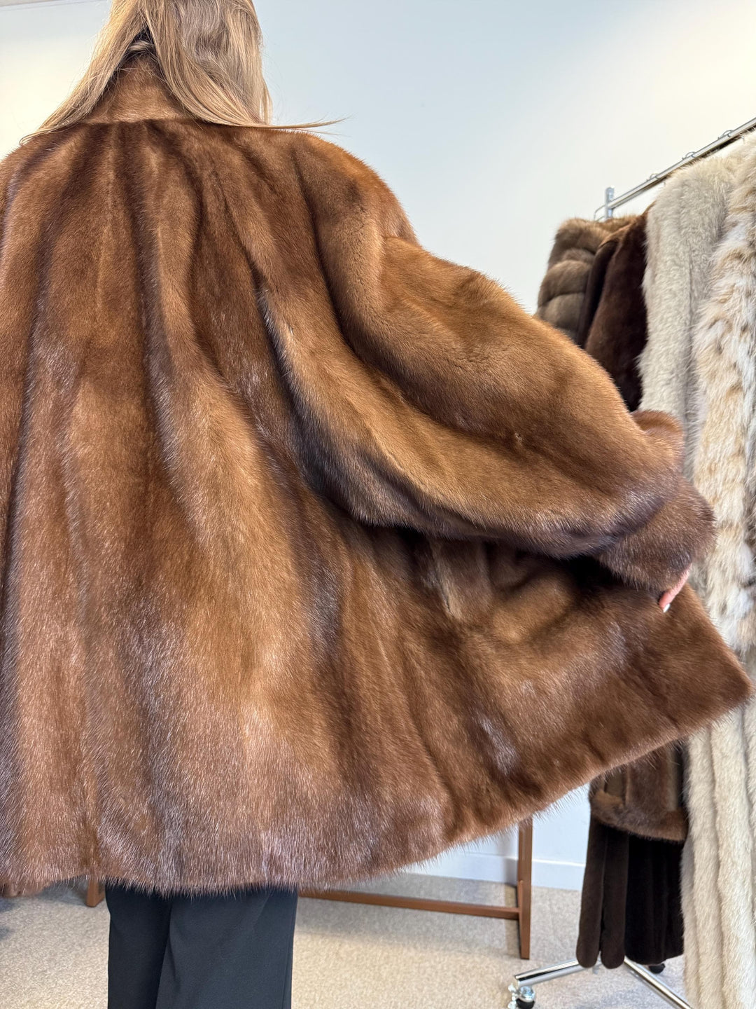 Saga Mink Fur Coat, XXL Size, Vintage Fur Coat, Mink Coat, Pastel Mink Coat, Real Fur Coat, Women's Fur Coat, Mink Fur, Thick Mink Fur Coat