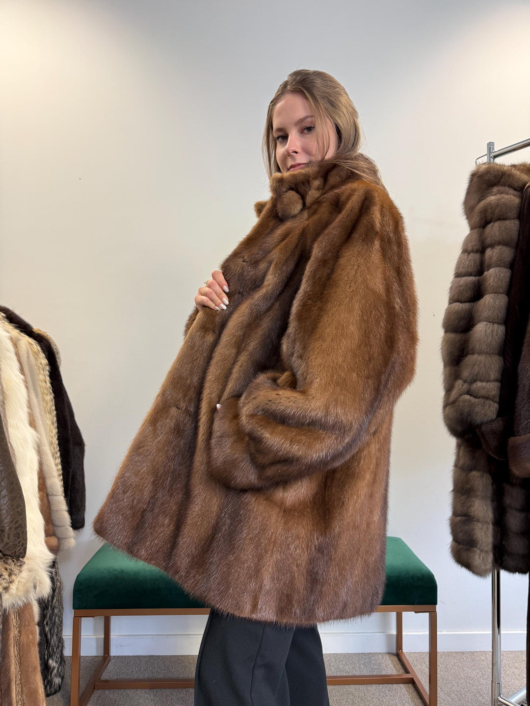Saga Mink Fur Coat, XXL Size, Vintage Fur Coat, Mink Coat, Pastel Mink Coat, Real Fur Coat, Women's Fur Coat, Mink Fur, Thick Mink Fur Coat