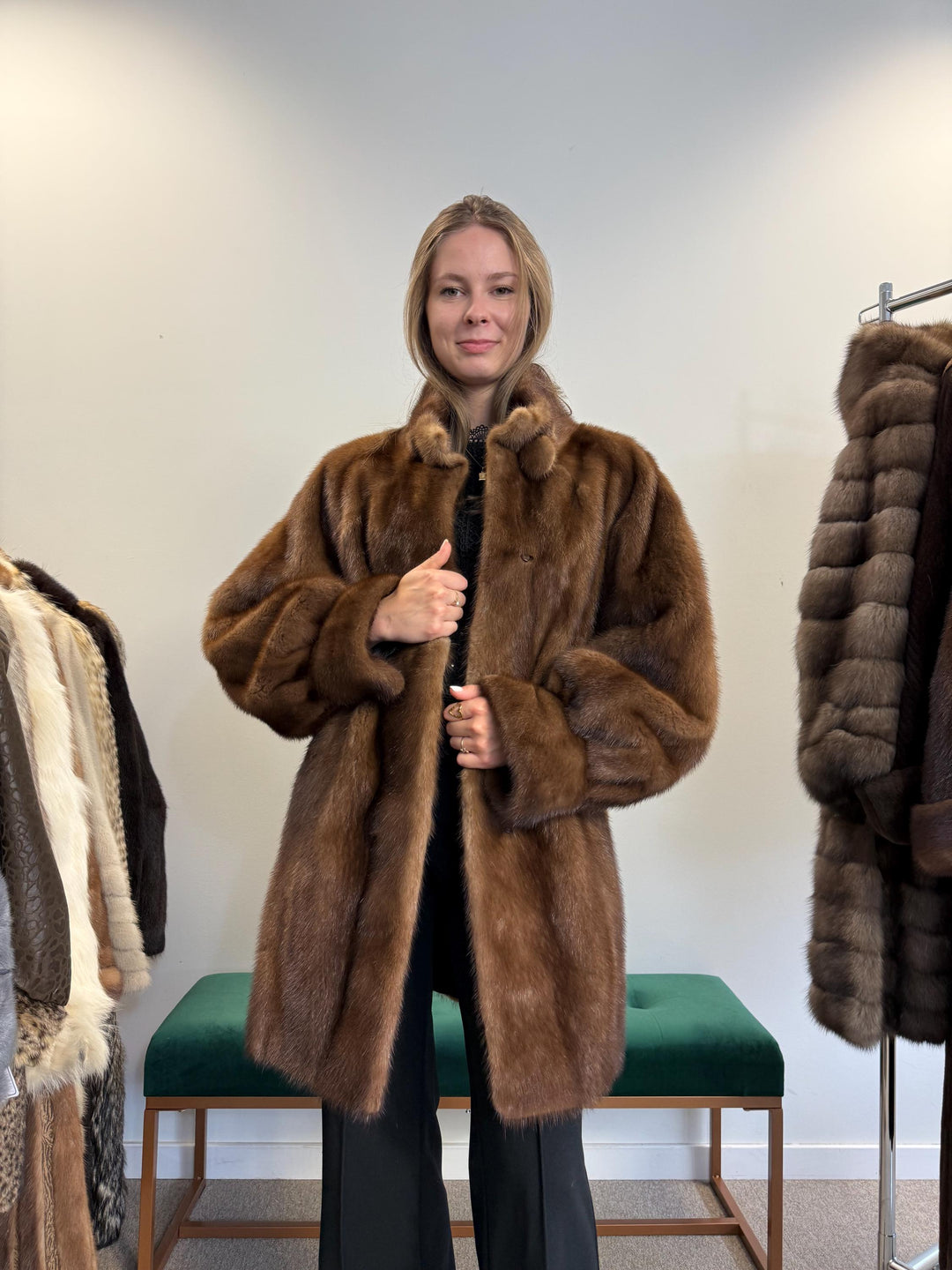 Saga Mink Fur Coat, XXL Size, Vintage Fur Coat, Mink Coat, Pastel Mink Coat, Real Fur Coat, Women's Fur Coat, Mink Fur, Thick Mink Fur Coat