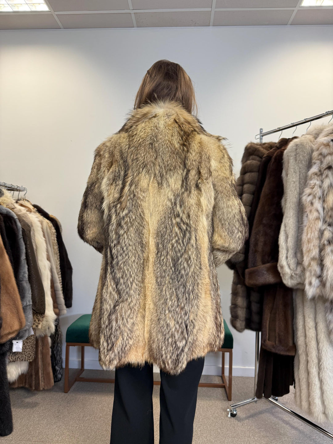 Coyote Fur Jacket, Medium Size, Real Fur Jacket, Women's Fur Jacket, Real Coyote Fur, Coyote Jacket, Vintage Fur Coat, Women's Vintage Coat