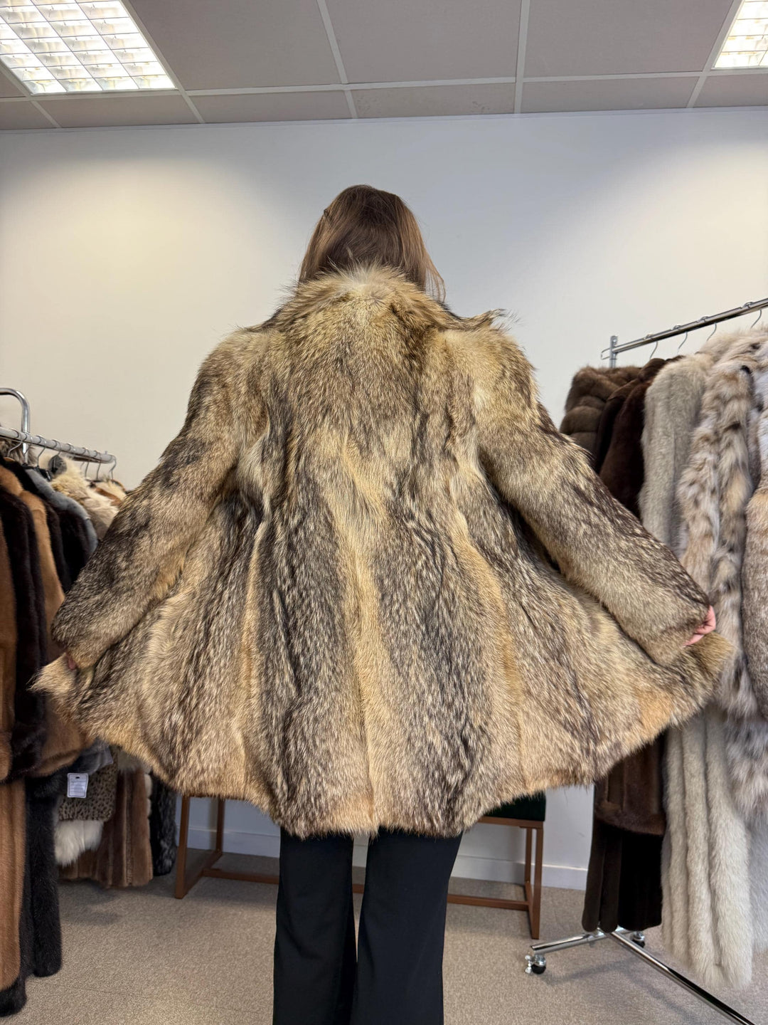 Coyote Fur Jacket, Medium Size, Real Fur Jacket, Women's Fur Jacket, Real Coyote Fur, Coyote Jacket, Vintage Fur Coat, Women's Vintage Coat