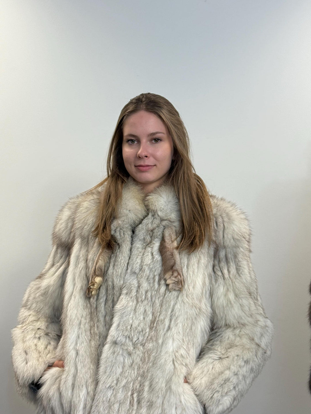 White Fox Fur Jacket, Medium Size, Blue Fox Jacket, Vintage Fur Jacket, Women's Fur Jacket, Real Fox Fur, Real Fox Jacket, Soft Fur Jacket