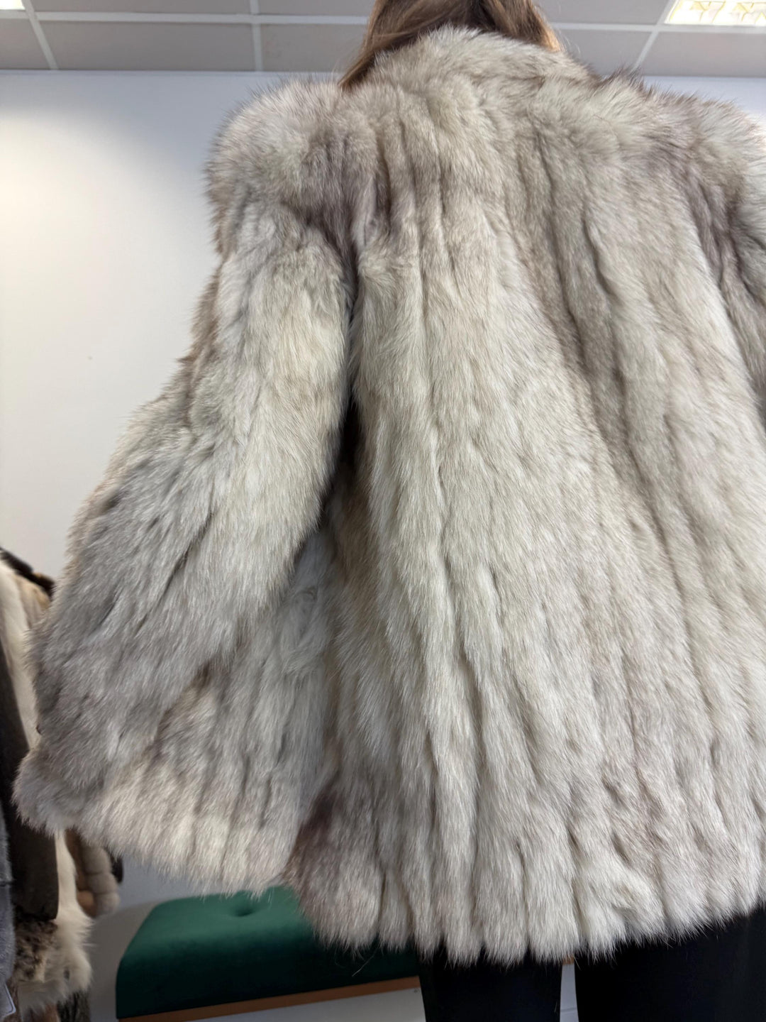 White Fox Fur Jacket, Medium Size, Blue Fox Jacket, Vintage Fur Jacket, Women's Fur Jacket, Real Fox Fur, Real Fox Jacket, Soft Fur Jacket