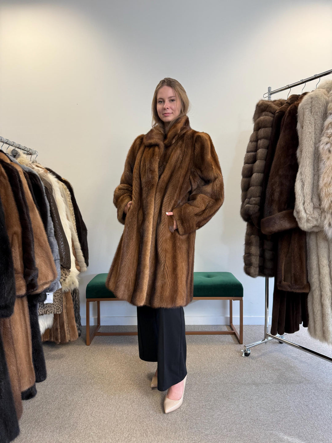 Light Brown Mink Coat, Medium Size, Fur Coat, Real Fur Coat, Women's Fur Coat, Mink Fur Coat, Brown Mink Fur, Real Mink Fur Coat, Thick Mink