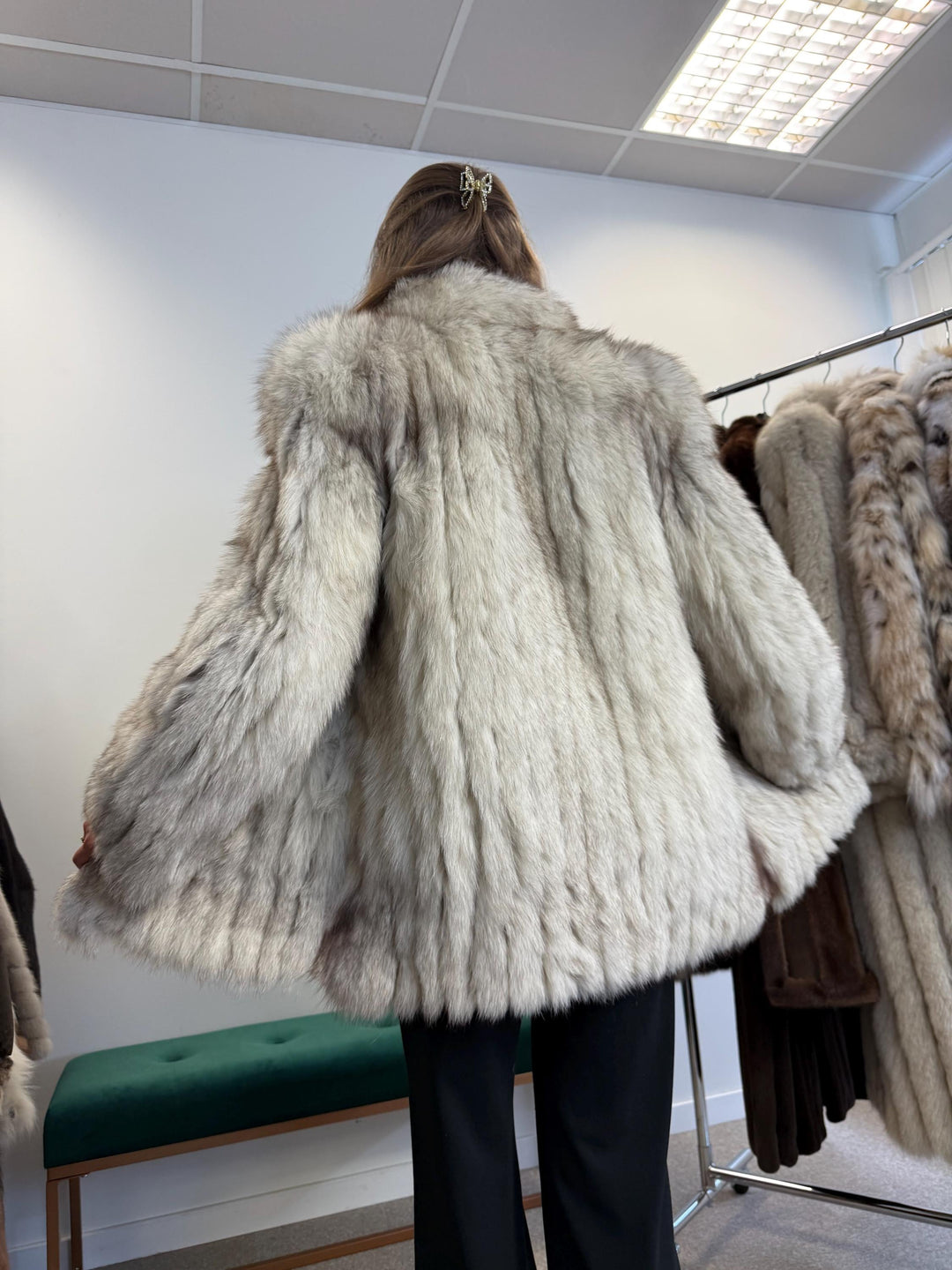 White Fox Fur Jacket, Medium Size, Blue Fox Jacket, Vintage Fur Jacket, Women's Fur Jacket, Real Fox Fur, Real Fox Jacket, Soft Fur Jacket