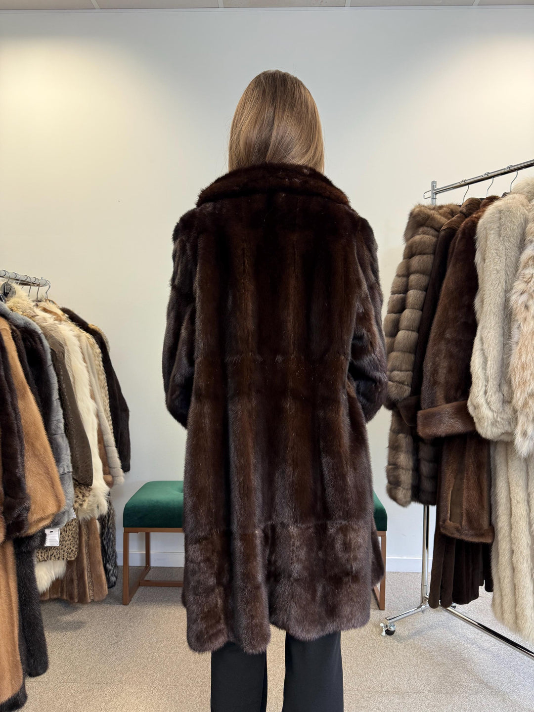 Mink Leather Coat, Large Size, Double Sided Coat, Brown Mink Coat, Vintage Fur Coat, Women's Fur Coat, Real Mink Fur Coat, Real Fur Coat