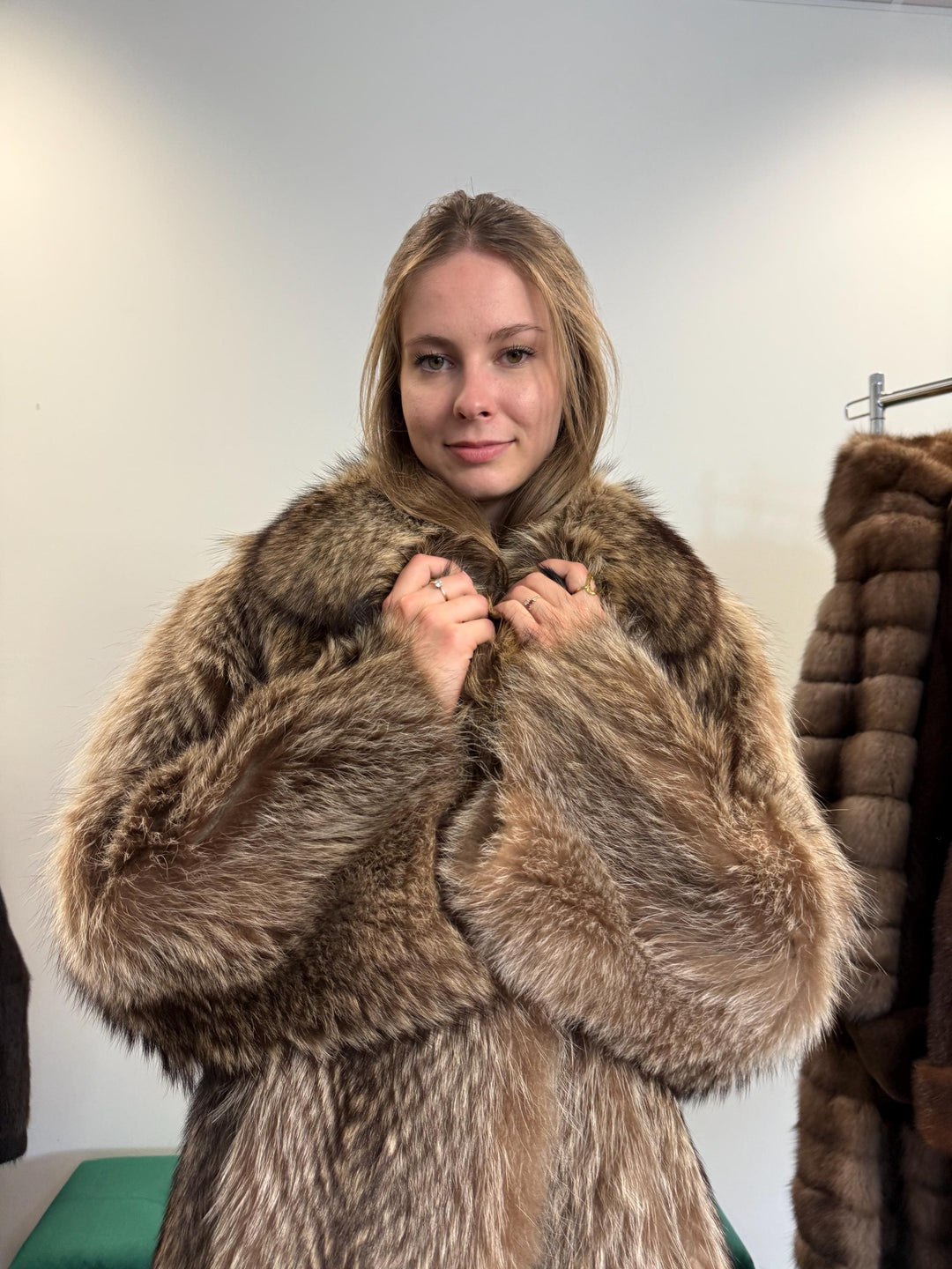 Soft Raccoon Fur Coat, Large Size, Real Fur Coat, Raccoon Coat, Silver Raccoon Fur, Vintage Fur Coat, Thick Raccoon Coat, Women's Fur Coat