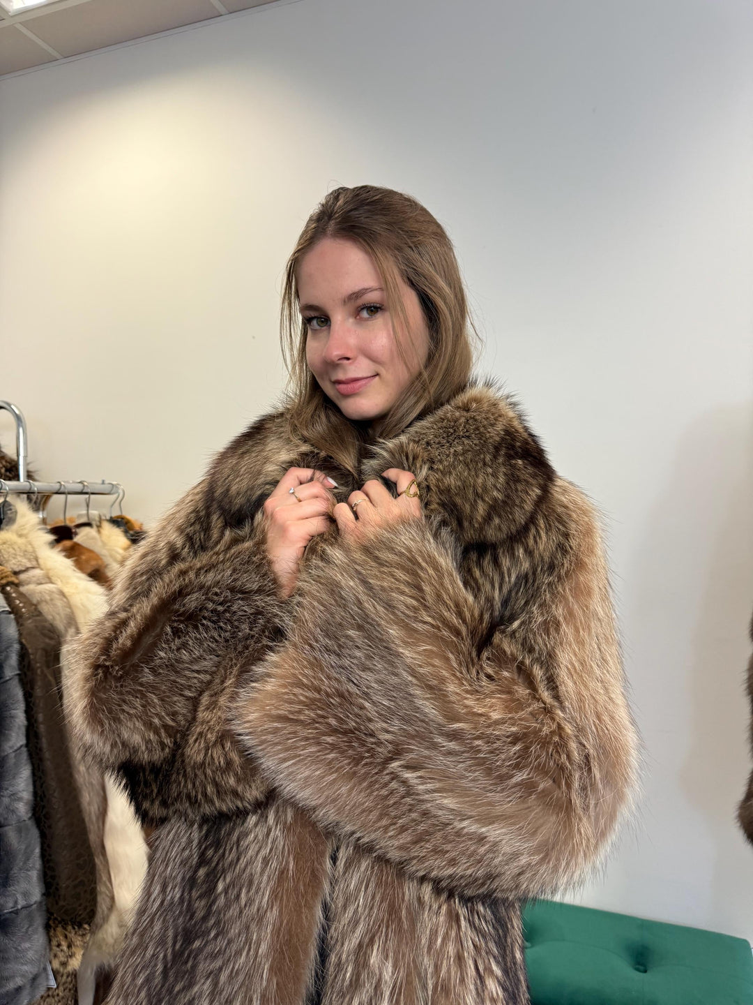 Soft Raccoon Fur Coat, Large Size, Real Fur Coat, Raccoon Coat, Silver Raccoon Fur, Vintage Fur Coat, Thick Raccoon Coat, Women's Fur Coat