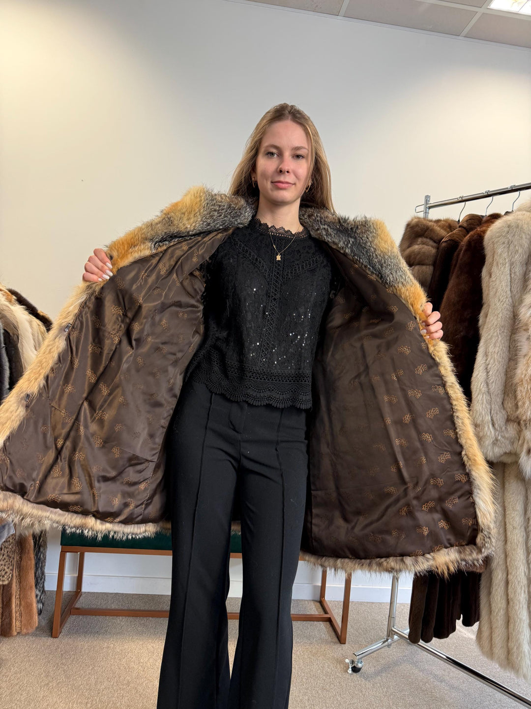 Grey Fox Fur Coat, Large Size, Women's Fur Coat, Real Fox Fur Coat, Vintage Fur Coat, Real Fur Coat, Grey Fox Fur, Nordic Fox, Real Fox Fur