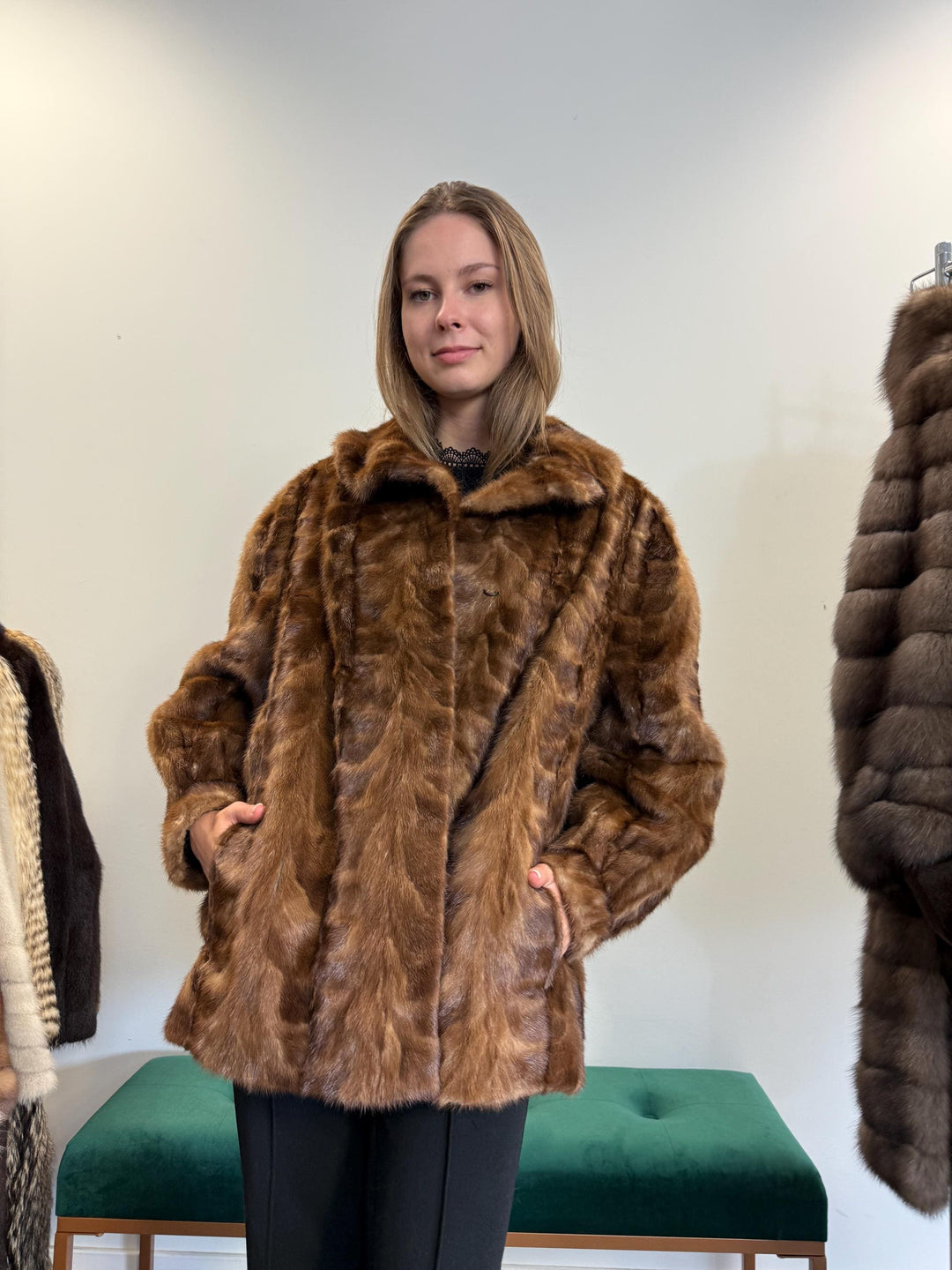 Pastel Brown Mink Jacket, XL Size, Mink Fur Jacket, Brown Mink Jacket, Women's Fur Coat, Vintage Fur Coat, Real Fur Coat, Pastel Mink, Mink