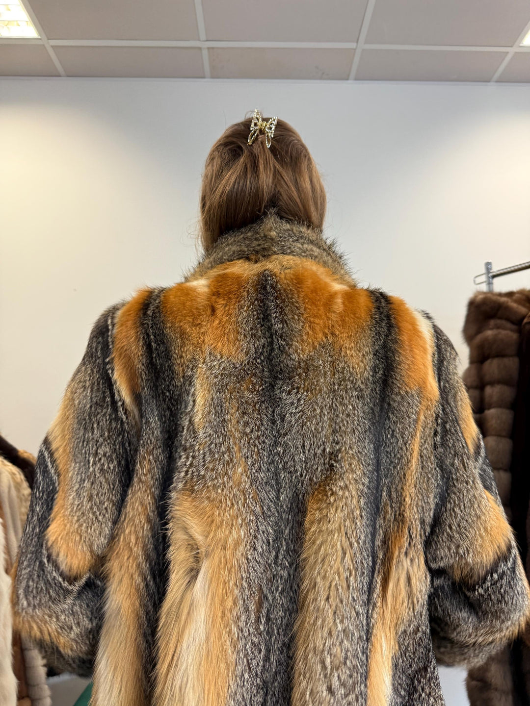 Grey Fox Fur Coat, Large Size, Women's Fur Coat, Real Fox Fur Coat, Vintage Fur Coat, Real Fur Coat, Grey Fox Fur, Nordic Fox, Real Fox Fur
