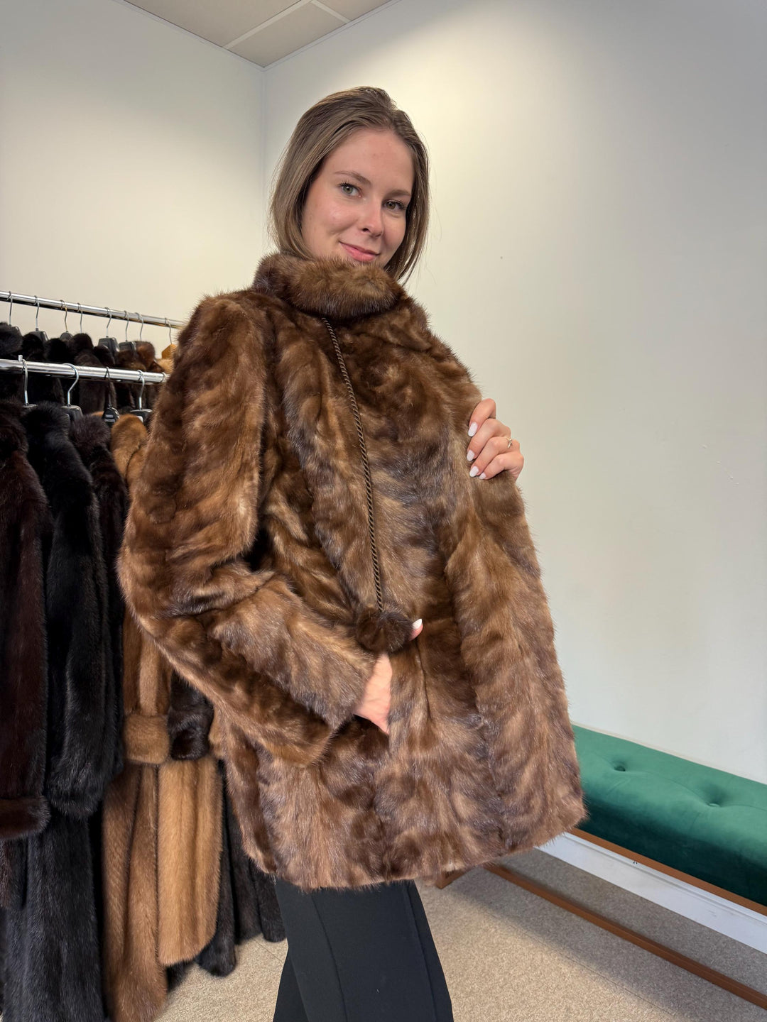 Mink Jacket Light Brown, XL Size, Mink Fur Jacket, Brown Mink Jacket, Women's Fur Coat, Vintage Fur Coat, Real Fur Coat, Pastel Mink, Mink