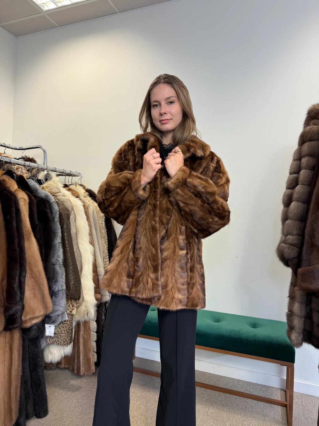 Pastel Brown Mink Jacket, XL Size, Mink Fur Jacket, Brown Mink Jacket, Women's Fur Coat, Vintage Fur Coat, Real Fur Coat, Pastel Mink, Mink